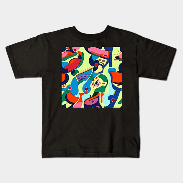 Abstract Pattern Kids T-Shirt by coraleeallen